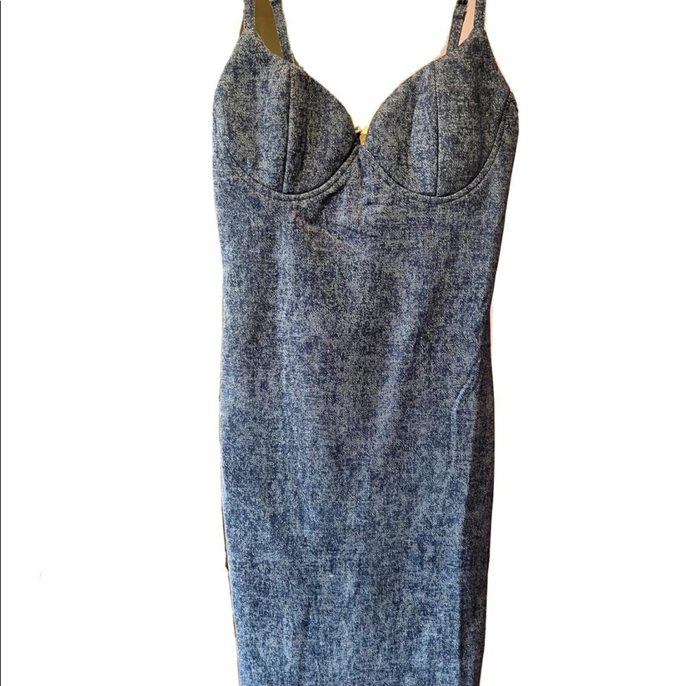 NWT BodyCon Sexy Denim Jean Dress Bustier Size Medium